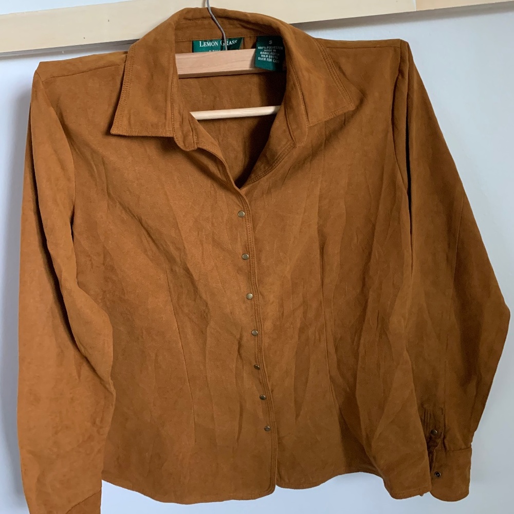 Faux-suede Vintage Button Down